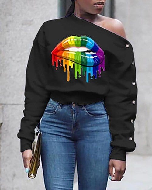 Rainbow Sweatshirt-Black