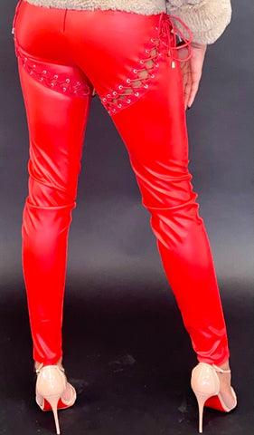 Envy Leather Pants - Red