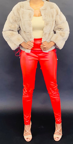 Envy Leather Pants - Red