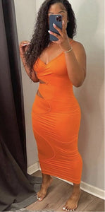 Cut Out Dress- Orange
