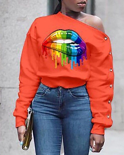 Rainbow Sweatshirt-Orange